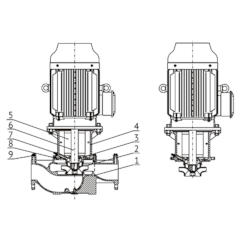 Одноступенчатые центробежные насосы серия TGN 100 с патрубками одинакового диаметра, расположенными в одну линию для чистой воды
