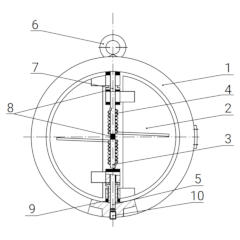 КЛАПАН ОБРАТНЫЙ МЕЖФЛАНЦЕВЫЙ СТВОРЧАТЫЙ ТИП RSV032N-Т Чертеж