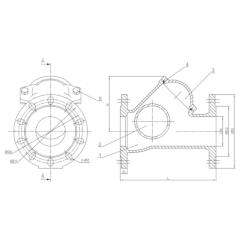 КЛАПАН ОБРАТНЫЙ ПОДЪЕМНЫЙ С ШАРОМ ФЛАНЦЕВЫЙ ТИП RSV034N-T Чертеж