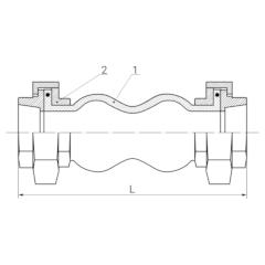 КОМПЕНСАТОР РЕЗИНОВЫЙ (ГИБКАЯ ВСТАВКА) РЕЗЬБОВОЙ ТИП RSV011N-EU