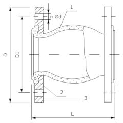 КОМПЕНСАТОР РЕЗИНОВЫЙ (ГИБКАЯ ВСТАВКА) ФЛАНЦЕВЫЙ ТИП RSV012N-EU,