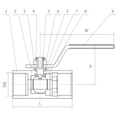 КРАН ШАРОВОЙ ДЛЯ ВОДЫ С ВНУТРЕННЕЙ РЕЗЬБОЙ ТИП RSV042N График температура - давление