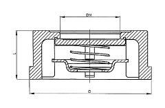 КЛАПАН ОБРАТНЫЙ ПРУЖИННЫЙ МЕЖФЛАНЦЕВЫЙ ТИП КН 220