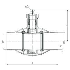 КРАН ШАРОВОЙ ПОЛНОПРОХОДНОЙ ПОД ПРИВАРКУ ДЛЯ ПАРА ТИП WKC-6с Dn 50 - 250 мм Чертеж