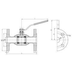 КРАН ШАРОВОЙ ПОЛНОПРОХОДНОЙ ФЛАНЦЕВЫЙ ДЛЯ ГАЗА ТИП WK-6b-a Dn 15 – 50 мм Чертеж