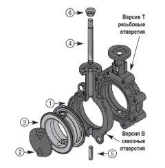 ЗАСЛОНКА ПОВОРОТНАЯ СЕРИЯ 600 ДЛЯ ГАЗА тип 610B-G тип 613B-G Чертеж