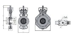 ЗАСЛОНКА ПОВОРОТНАЯ С ДВОЙНЫМ ЭКСЦЕНТРИСИТЕТОМ СЕРИЯ 2Е-5 Чертеж: DN 50-125