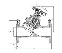 КЛАПАН БАЛАНСИРОВОЧНЫЙ РЕГУЛИРУЮЩИЙ ФЛАНЦЕВЫЙ С НЕВЫДВИЖНЫМ ШТОКОМ ТИП 447