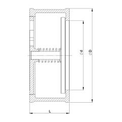 КЛАПАН ОБРАТНЫЙ ПРУЖИННЫЙ МЕЖФЛАНЦЕВЫЙ ТИП 275 Чертеж тип 275I (DN125-300)