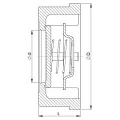 КЛАПАН ОБРАТНЫЙ ПРУЖИННЫЙ МЕЖФЛАНЦЕВЫЙ ТИП 275 Чертеж тип 275H