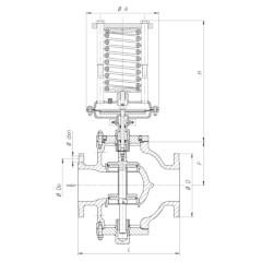 РЕГУЛЯТОР ДАВЛЕНИЯ ПРЯМОГО ДЕЙСТВИЯ «ДО СЕБЯ» ТИП RC-5-2 Чертеж RC-5-2 (двухседельный)