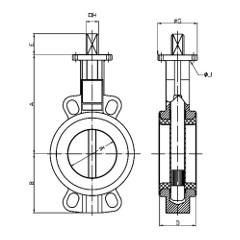 ЗАТВОР ДИСКОВЫЙ ТИП 497 (МАНЖЕТА - EPDM) Чертеж: DN 32-300