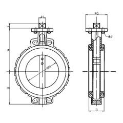 ЗАТВОР ДИСКОВЫЙ ТИП 497 (МАНЖЕТА - EPDM) Чертеж: DN 350-600